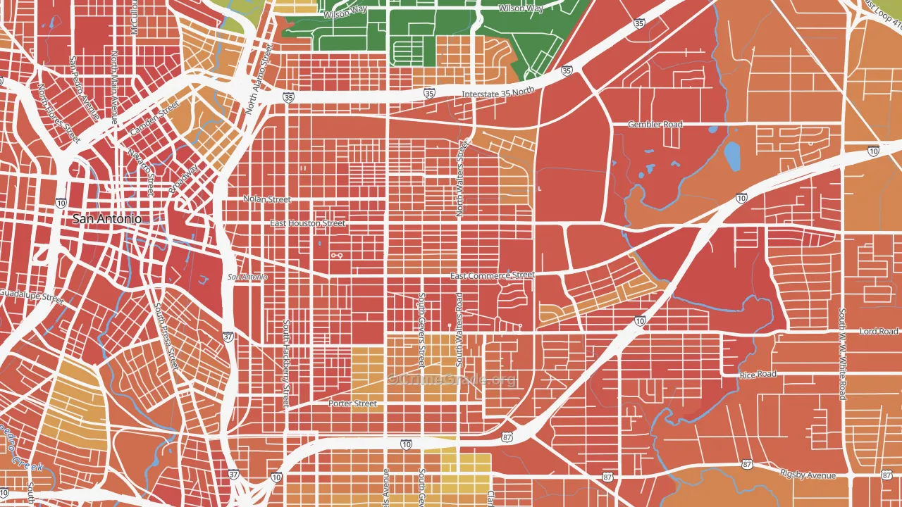 Jefferson Heights, San Antonio, TX Map of Assault Rates