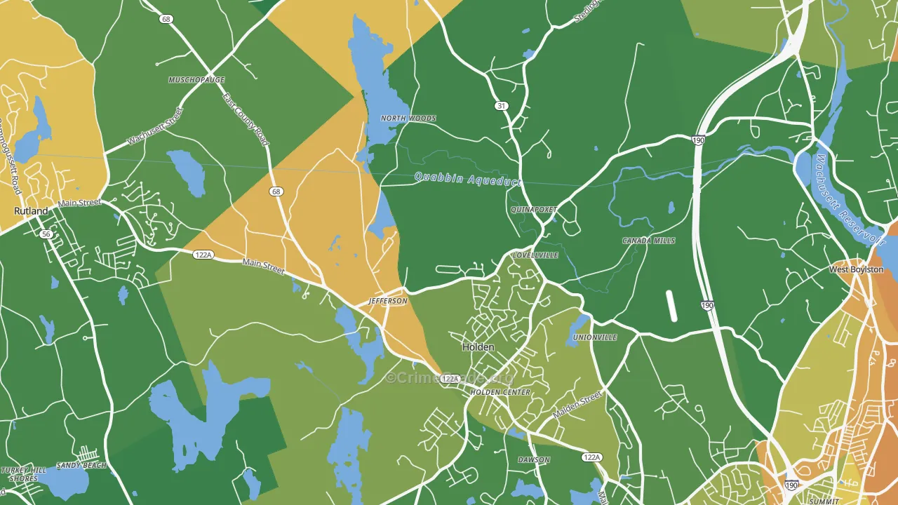 Jefferson, MA Map of Assault Rates