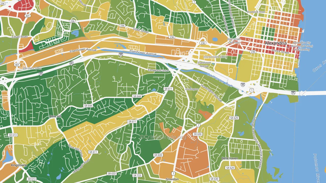 Jefferson Manor, VA Map of Assault Rates
