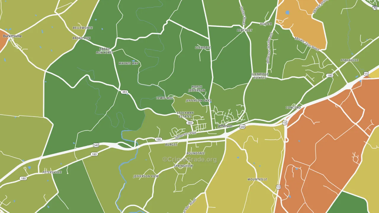Jefferson, MD Map of Assault Rates
