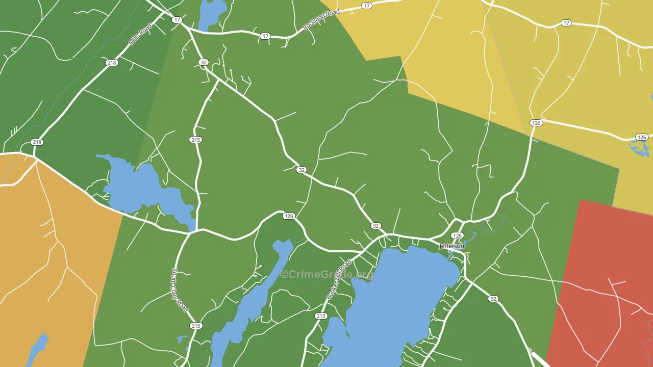 Jefferson, ME Map of Assault Rates