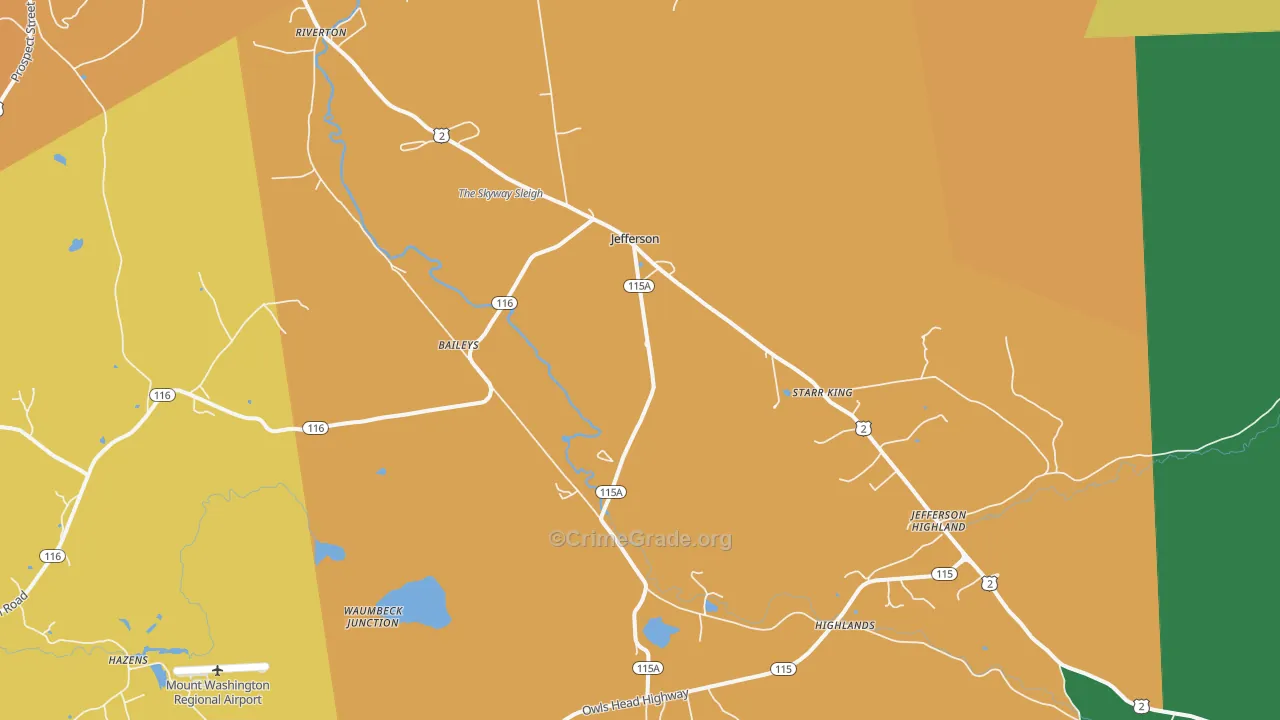 Jefferson, NH Map of Assault Rates