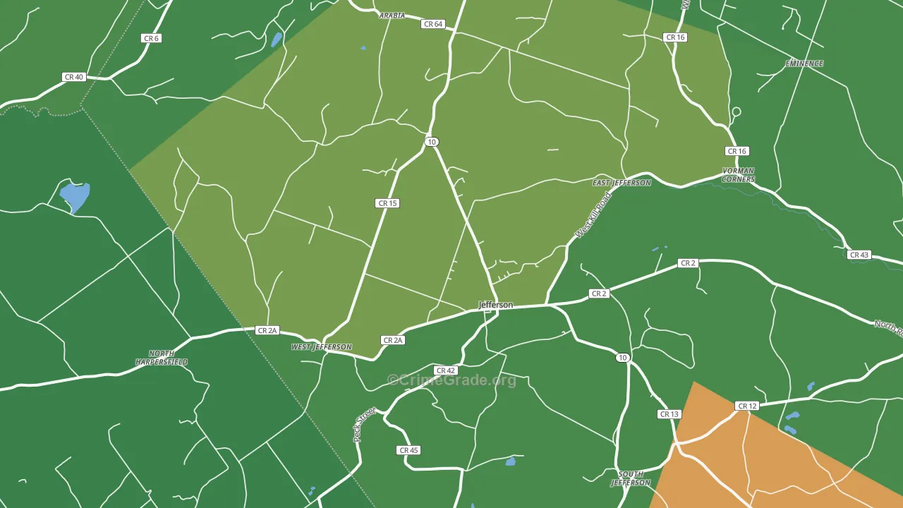 Jefferson, NY Map of Assault Rates