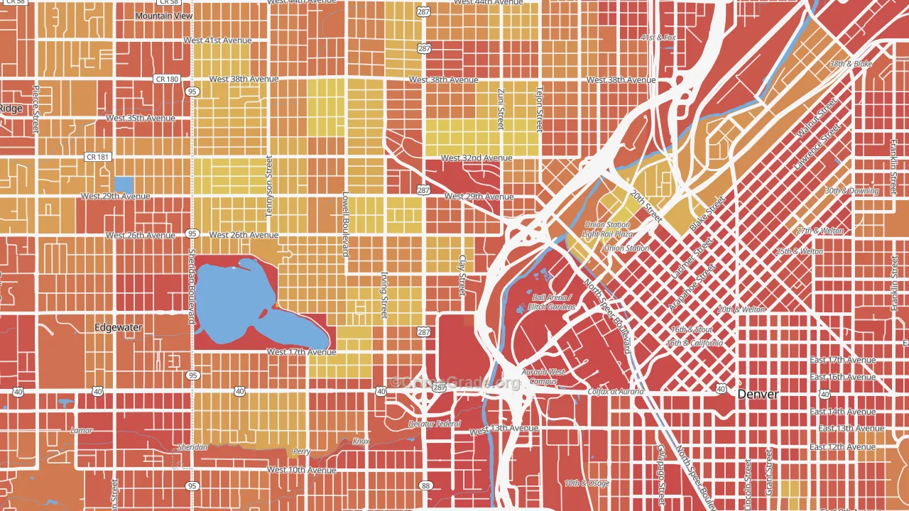 Jefferson Park, Denver, CO Map of Assault Rates