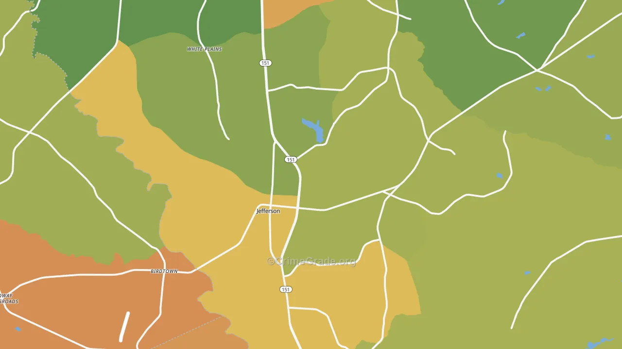 Jefferson, SC Map of Assault Rates