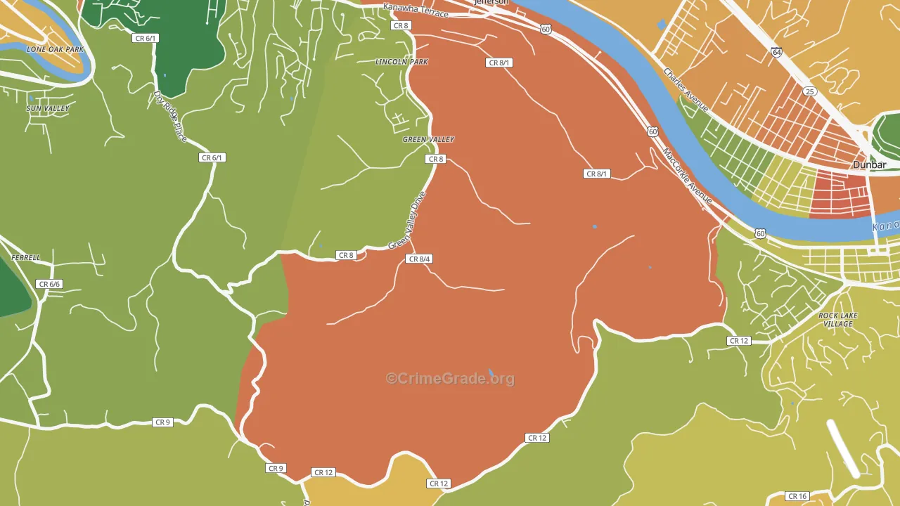 Jefferson, WV Map of Assault Rates