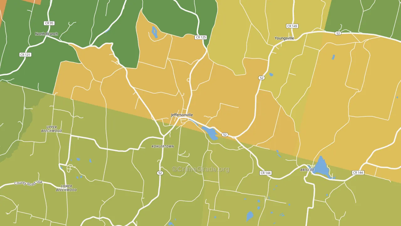 Jeffersonville, NY Map of Assault Rates