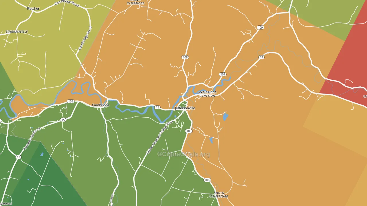 Jeffersonville, VT Map of Assault Rates