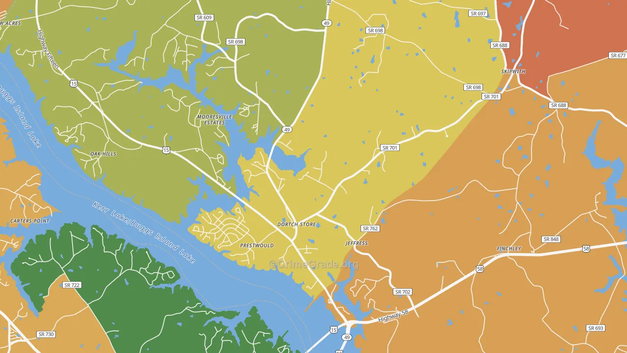 Jeffress, VA Map of Assault Rates