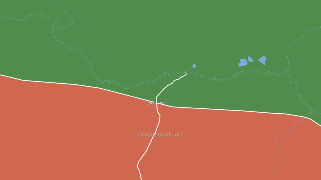 Jeffrey City, WY Map of Assault Rates