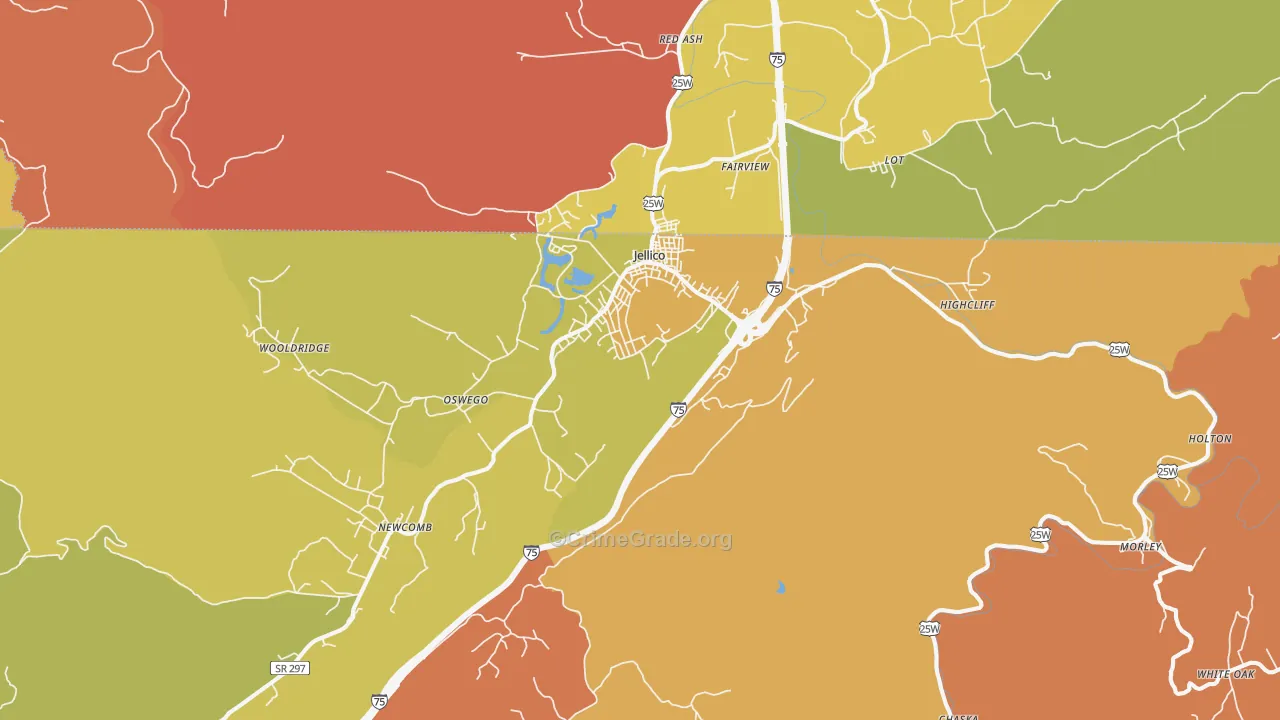Jellico, TN Map of Assault Rates