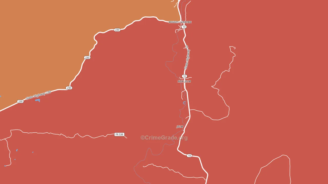 Jelm, WY Map of Assault Rates