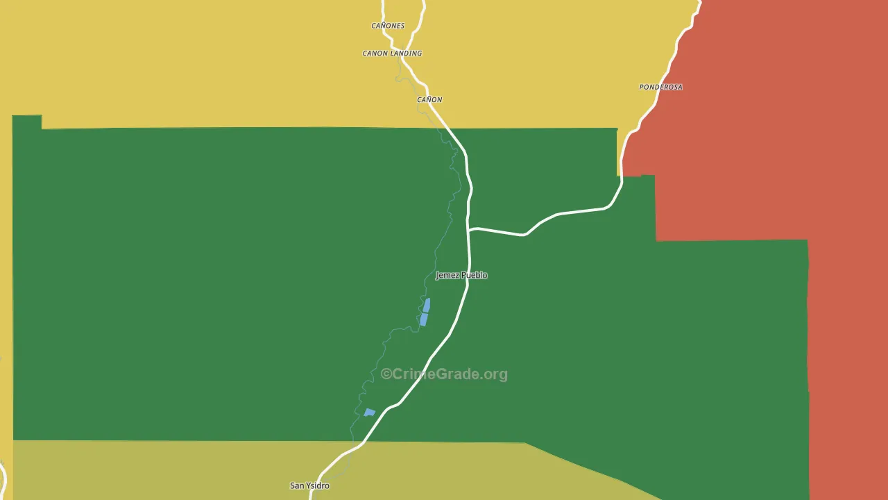 Jemez Pueblo, NM Map of Assault Rates