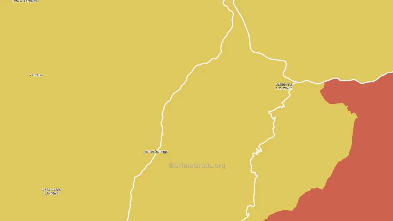 Jemez Springs, NM Map of Assault Rates