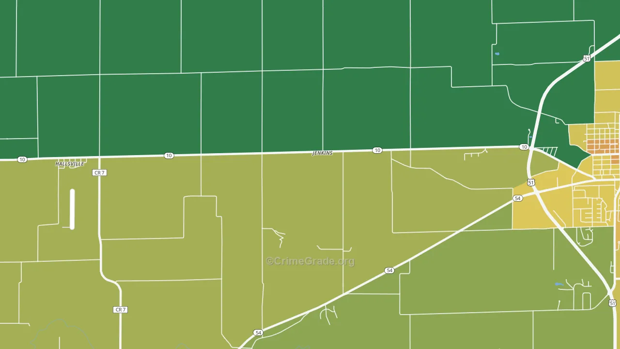 Jenkins, IL Map of Assault Rates