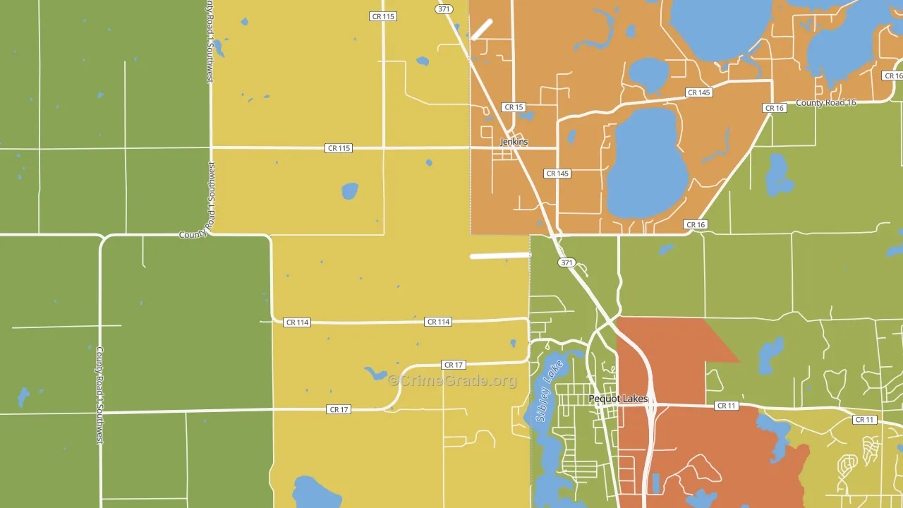 Jenkins, MN Map of Assault Rates