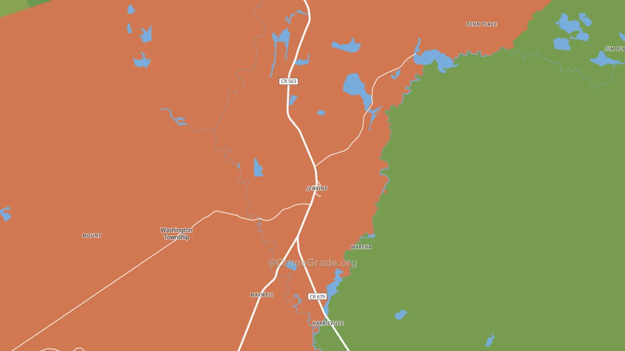 Jenkins, NJ Map of Assault Rates