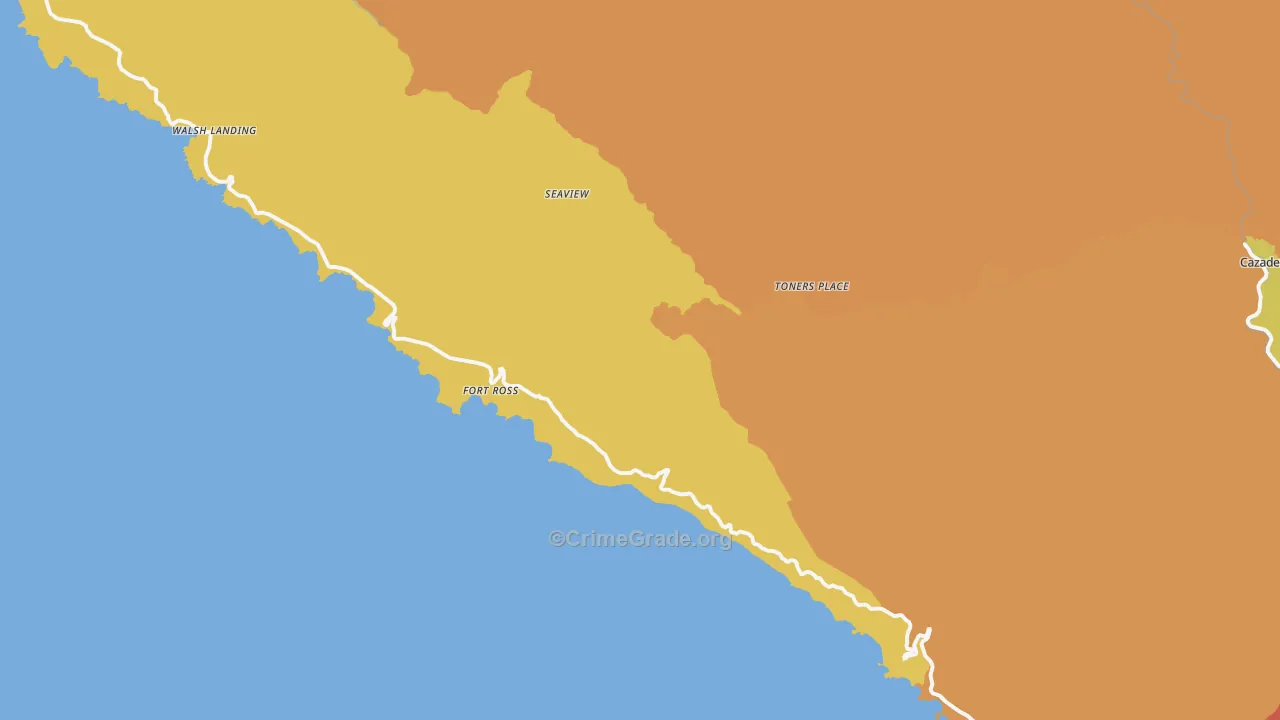 Jenner, CA Map of Assault Rates