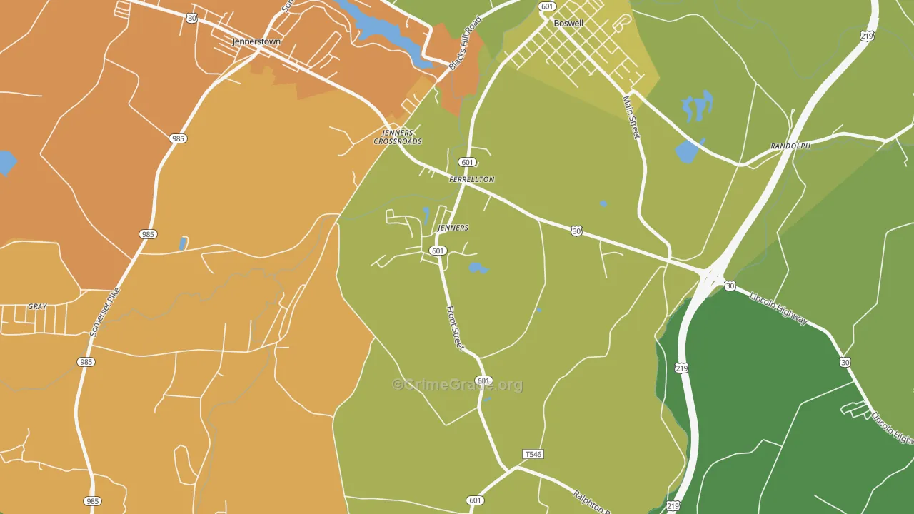 Jenners, PA Map of Assault Rates