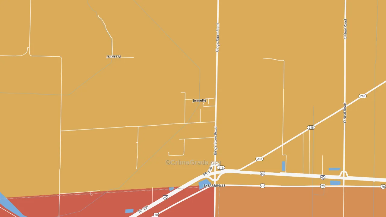 Jennette, AR Map of Assault Rates