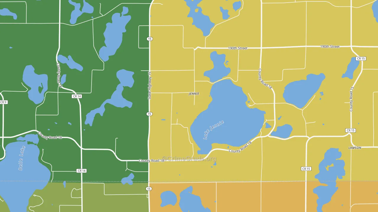 Jennie, MN Map of Assault Rates