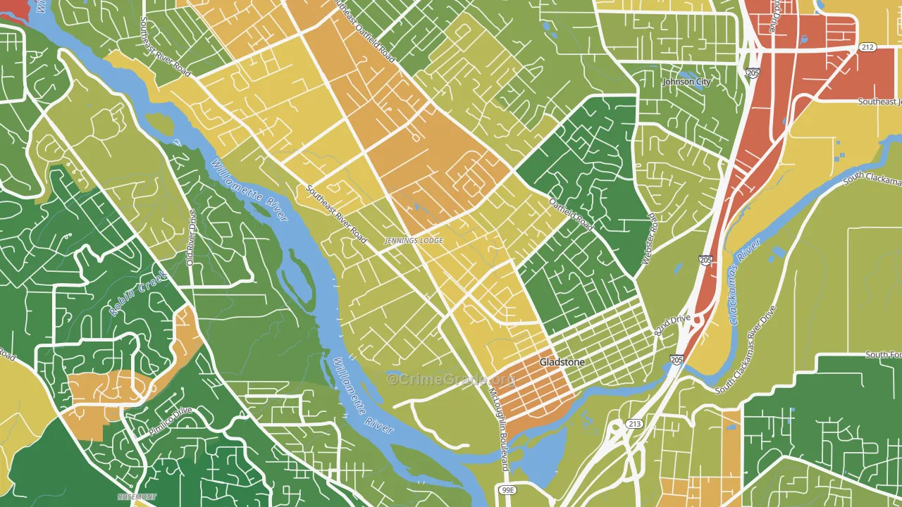 Jennings Lodge, Portland, OR Map of Assault Rates