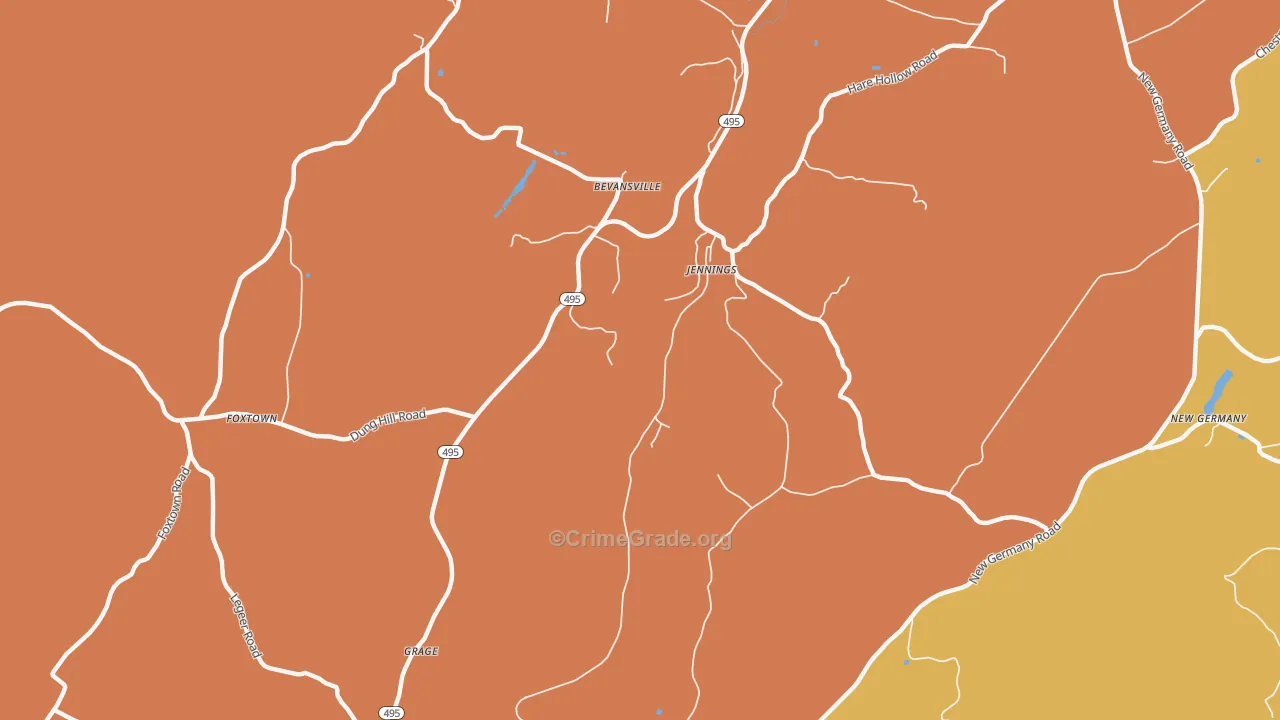 Jennings, MD Map of Assault Rates