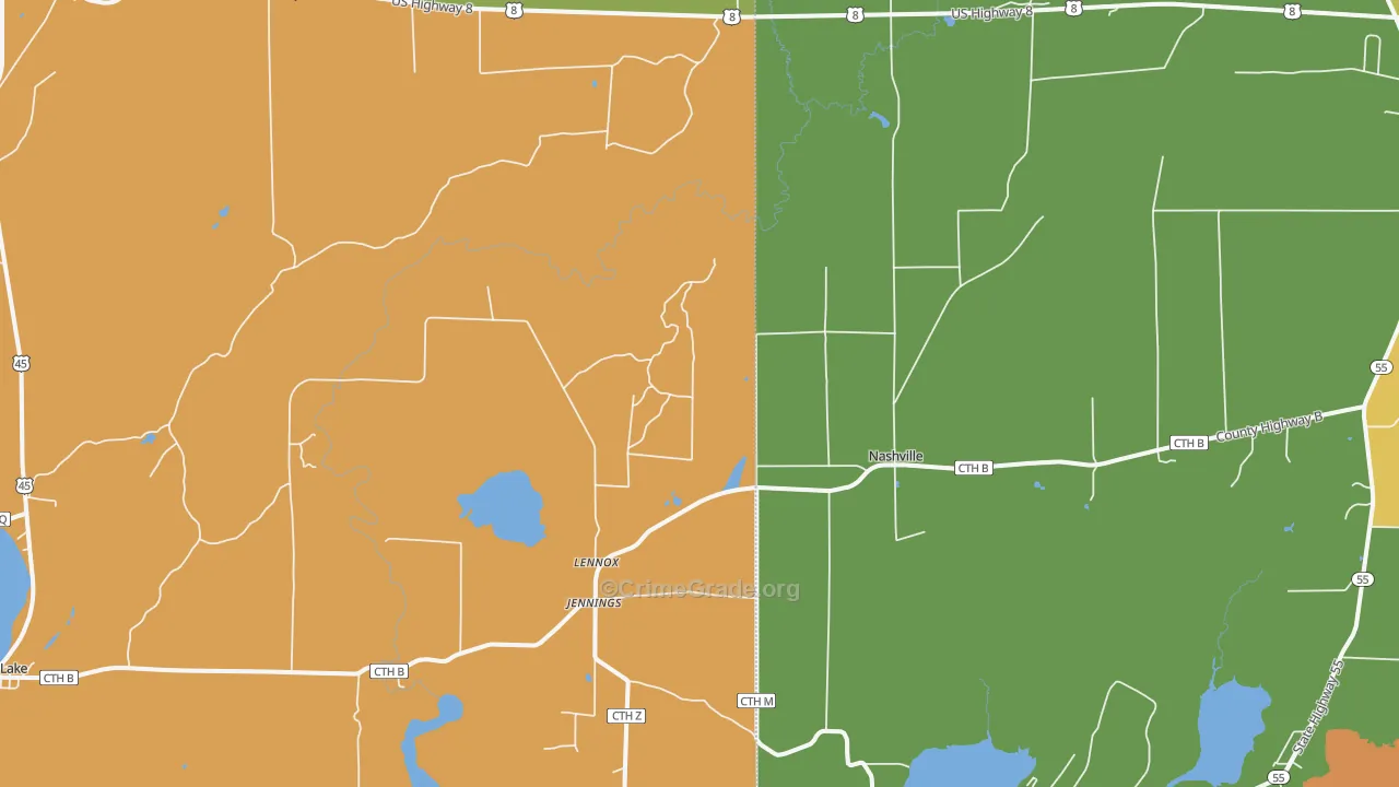 Jennings, WI Map of Assault Rates
