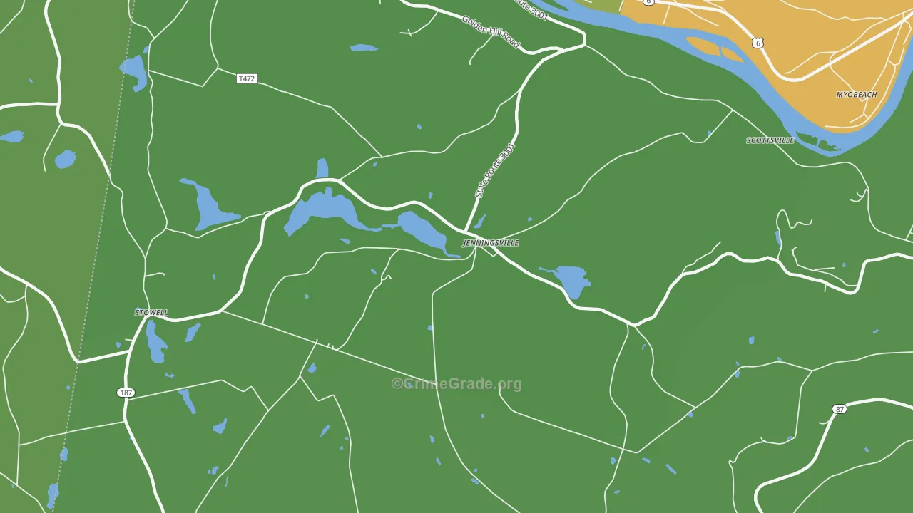 Jenningsville, PA Map of Assault Rates
