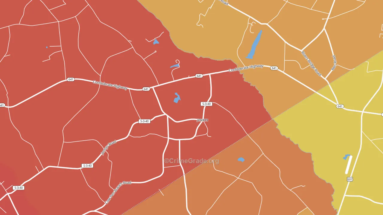 Jennys, SC Map of Assault Rates