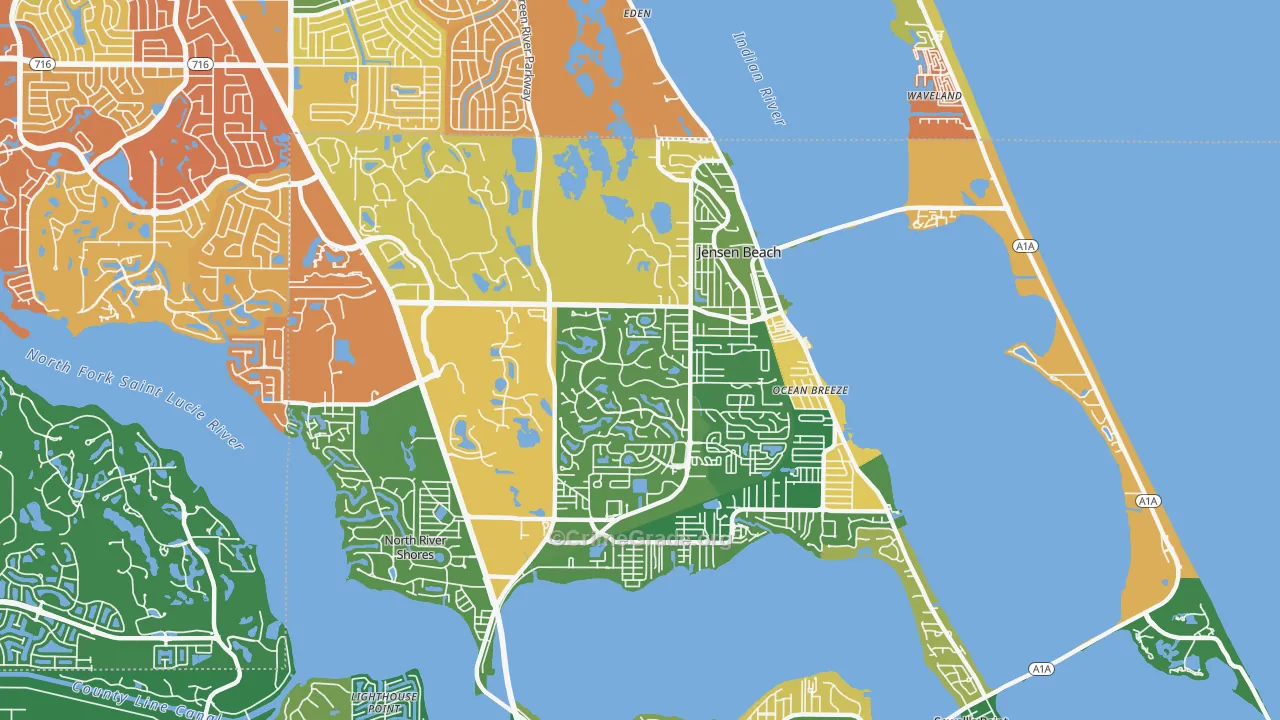 Jensen Beach, FL Map of Assault Rates
