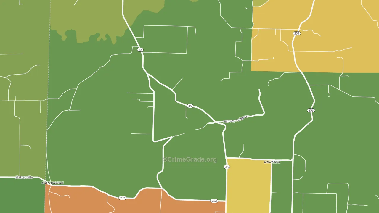 Jenson, AR Map of Assault Rates