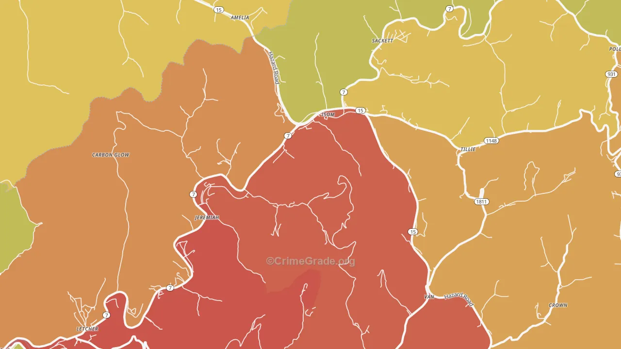Jeremiah, KY Map of Assault Rates