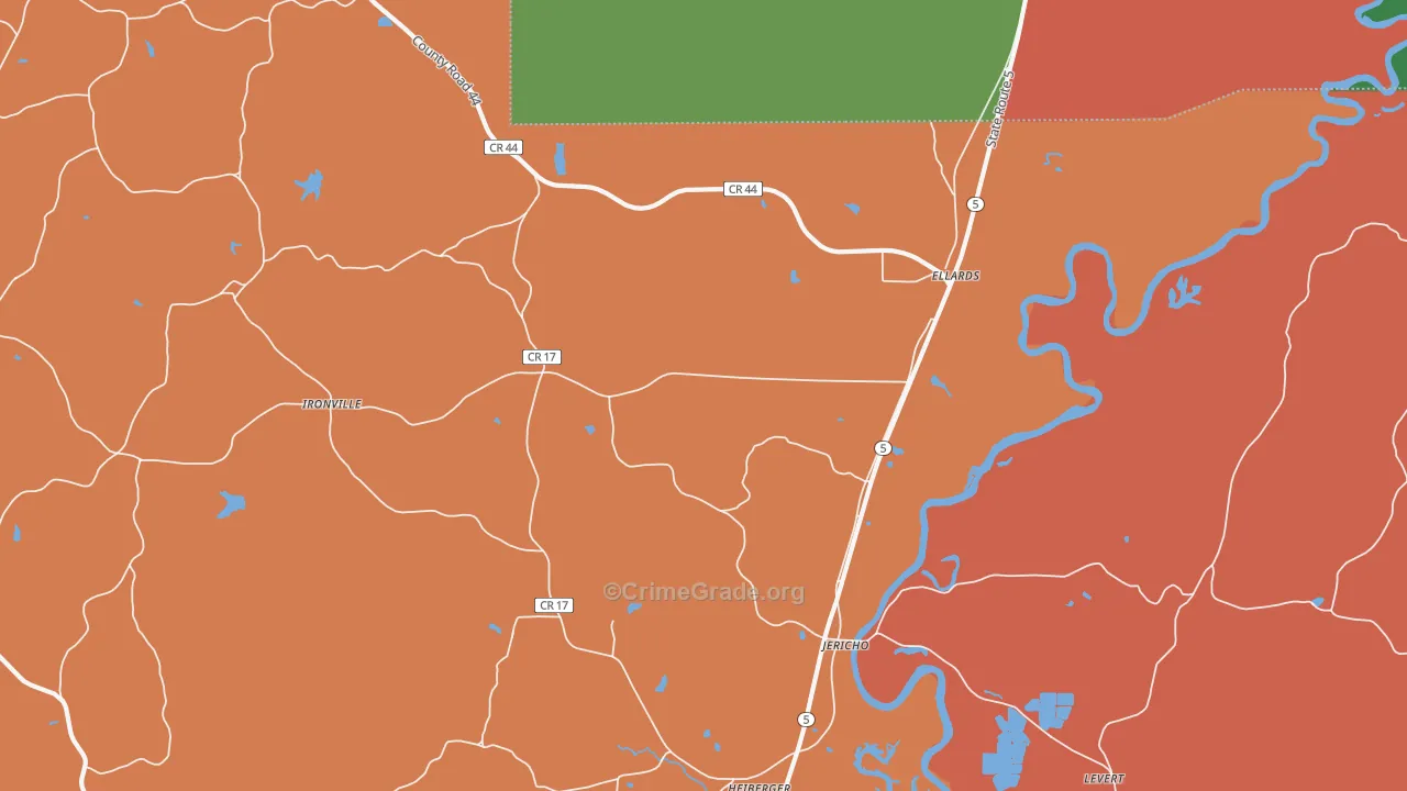 Jericho, AL Map of Assault Rates