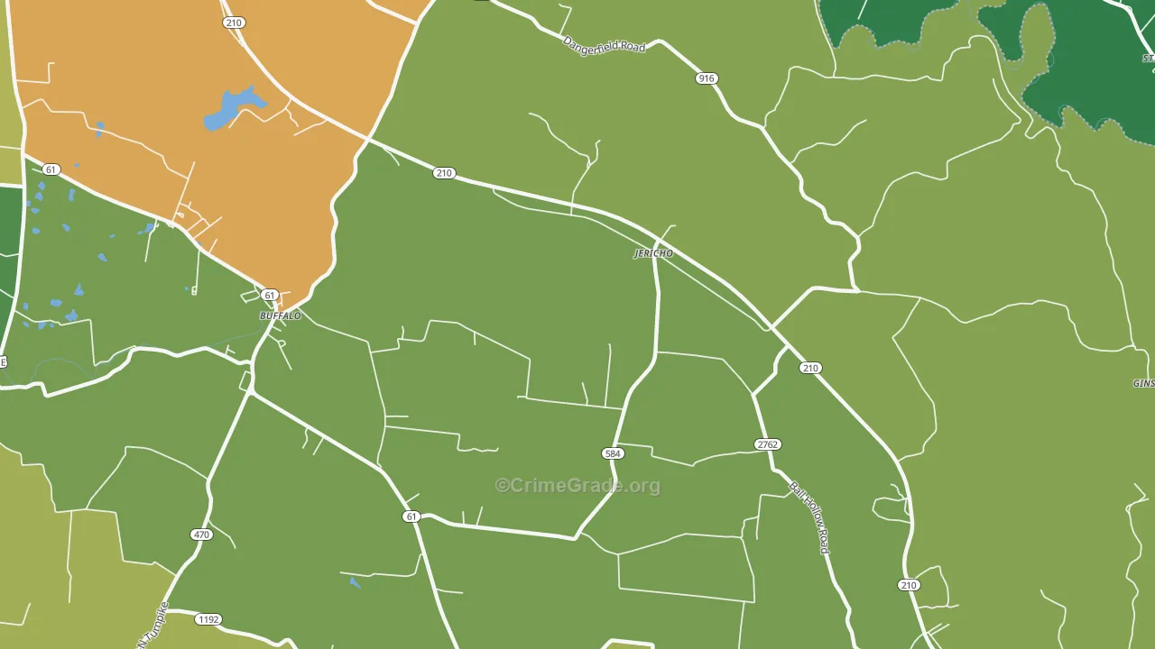 Jericho, KY Map of Assault Rates