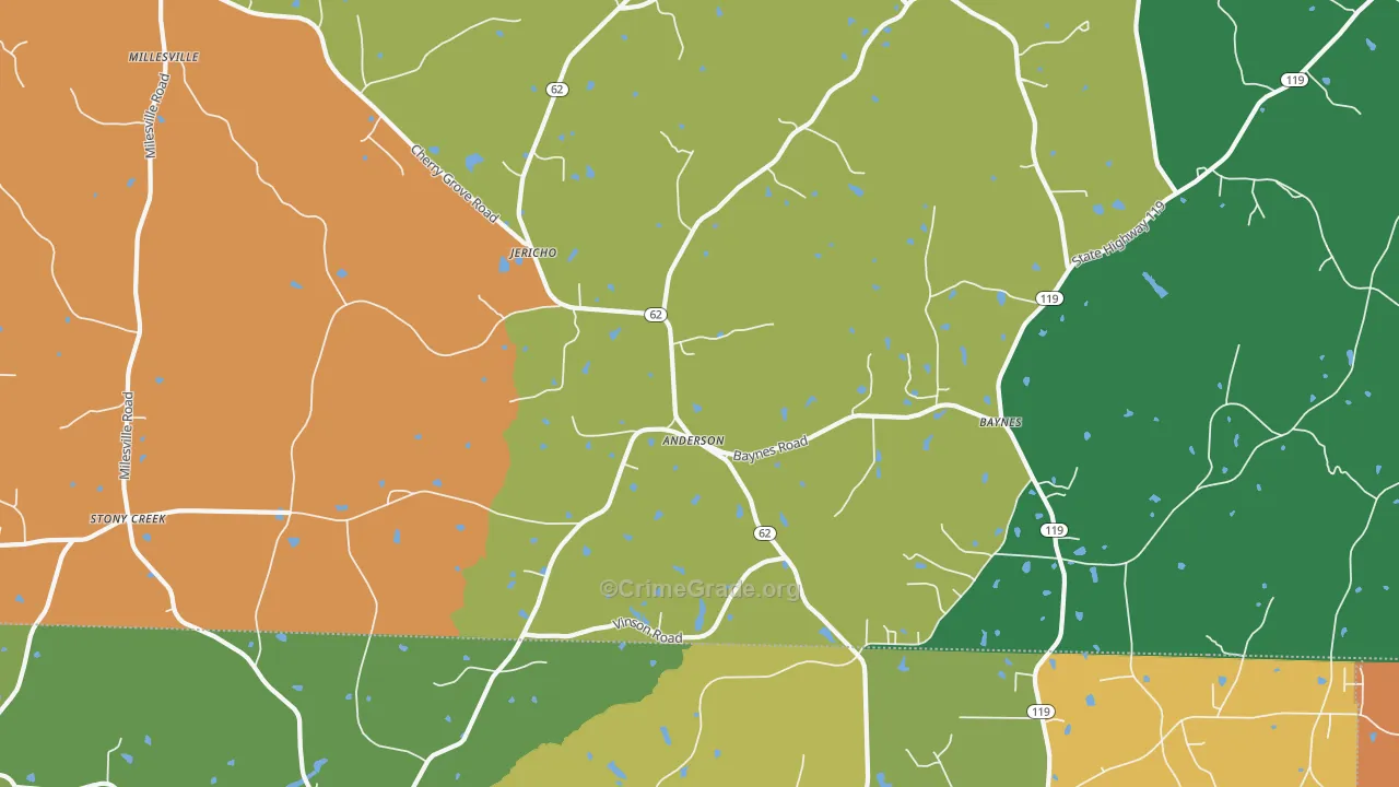 Jericho, NC Map of Assault Rates