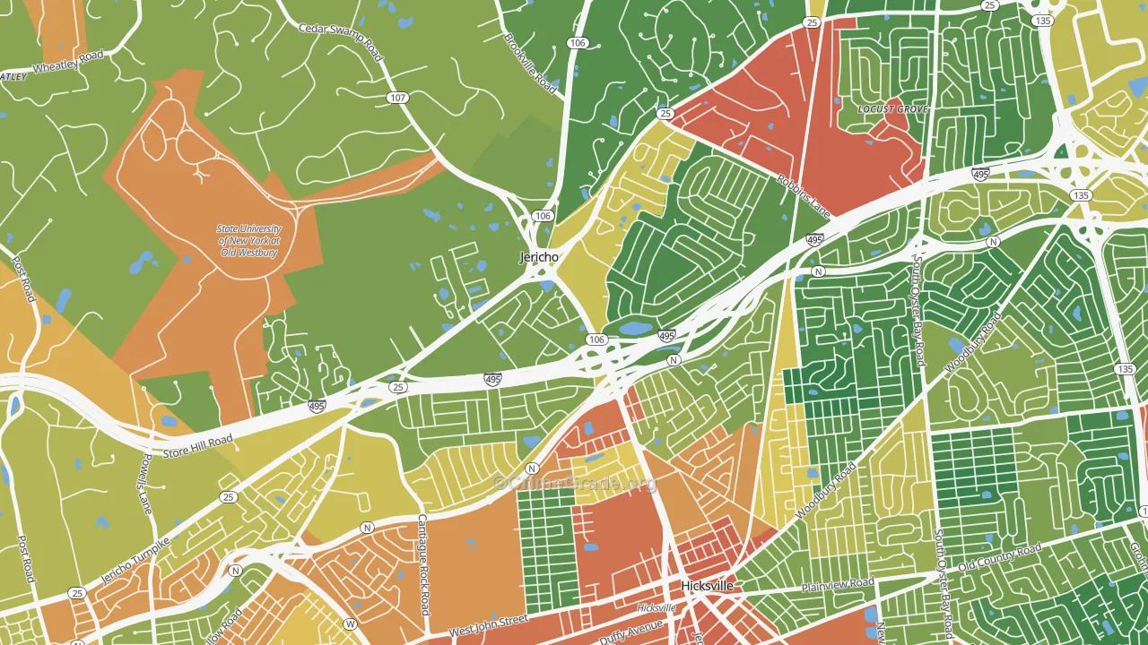 Jericho, NY Map of Assault Rates