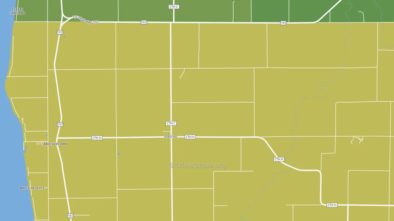Jericho, WI Map of Assault Rates