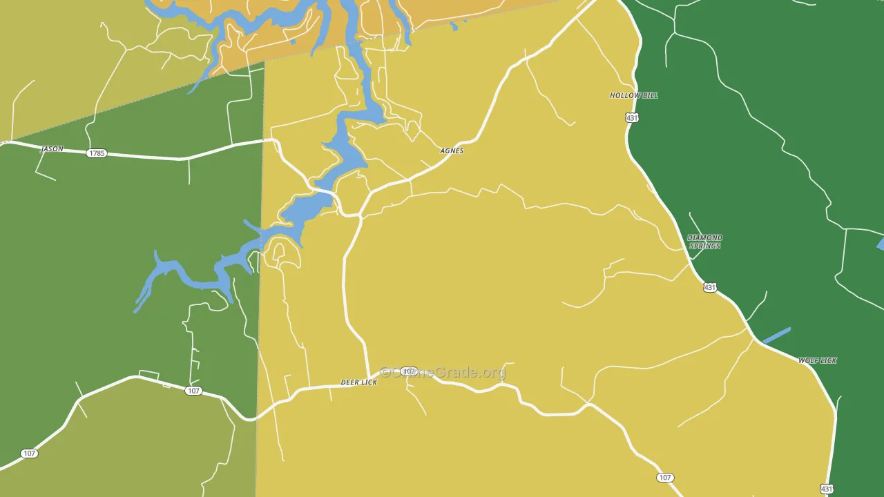 Jerico, KY Map of Assault Rates