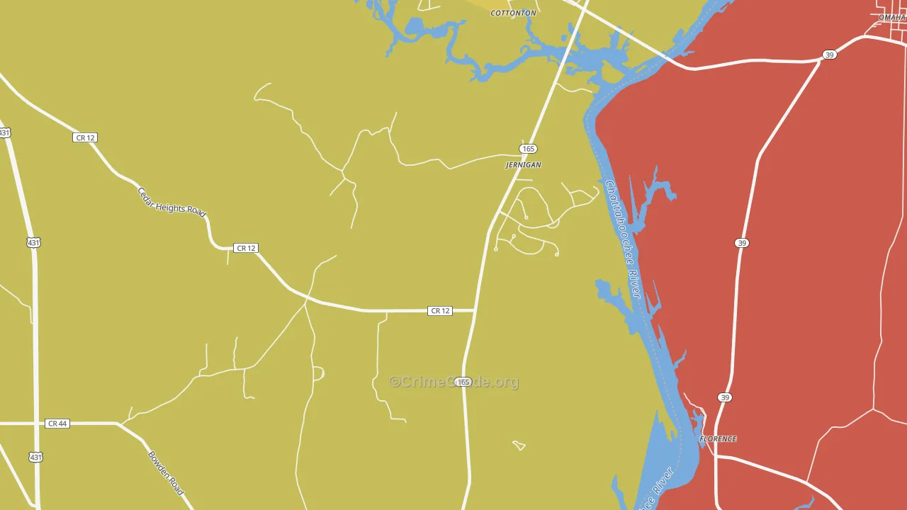 Jernigan, AL Map of Assault Rates