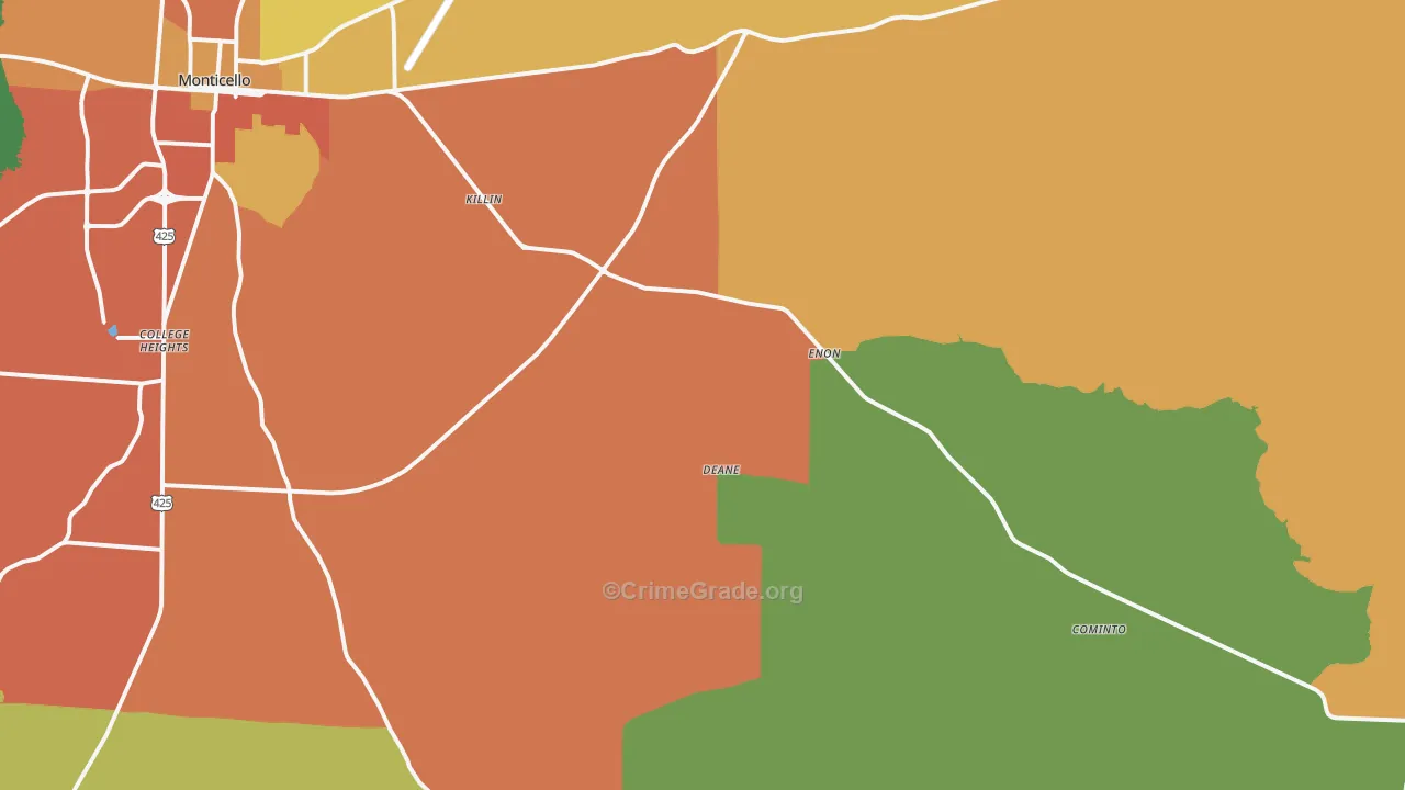 Jerome, AR Map of Assault Rates