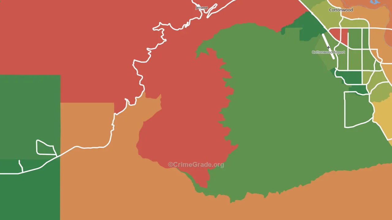 Jerome, AZ Map of Assault Rates