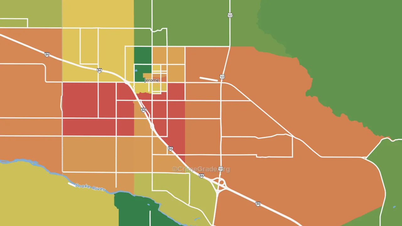 Jerome County, ID Map of Assault Rates