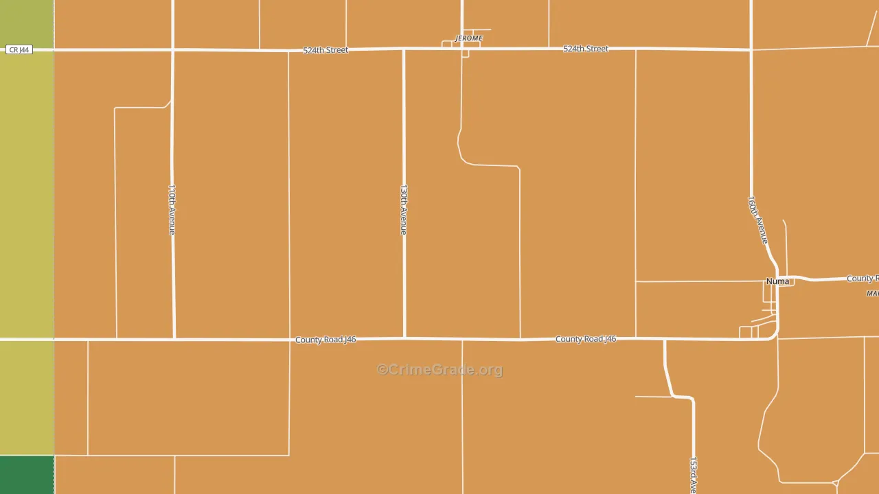 Jerome, IA Map of Assault Rates