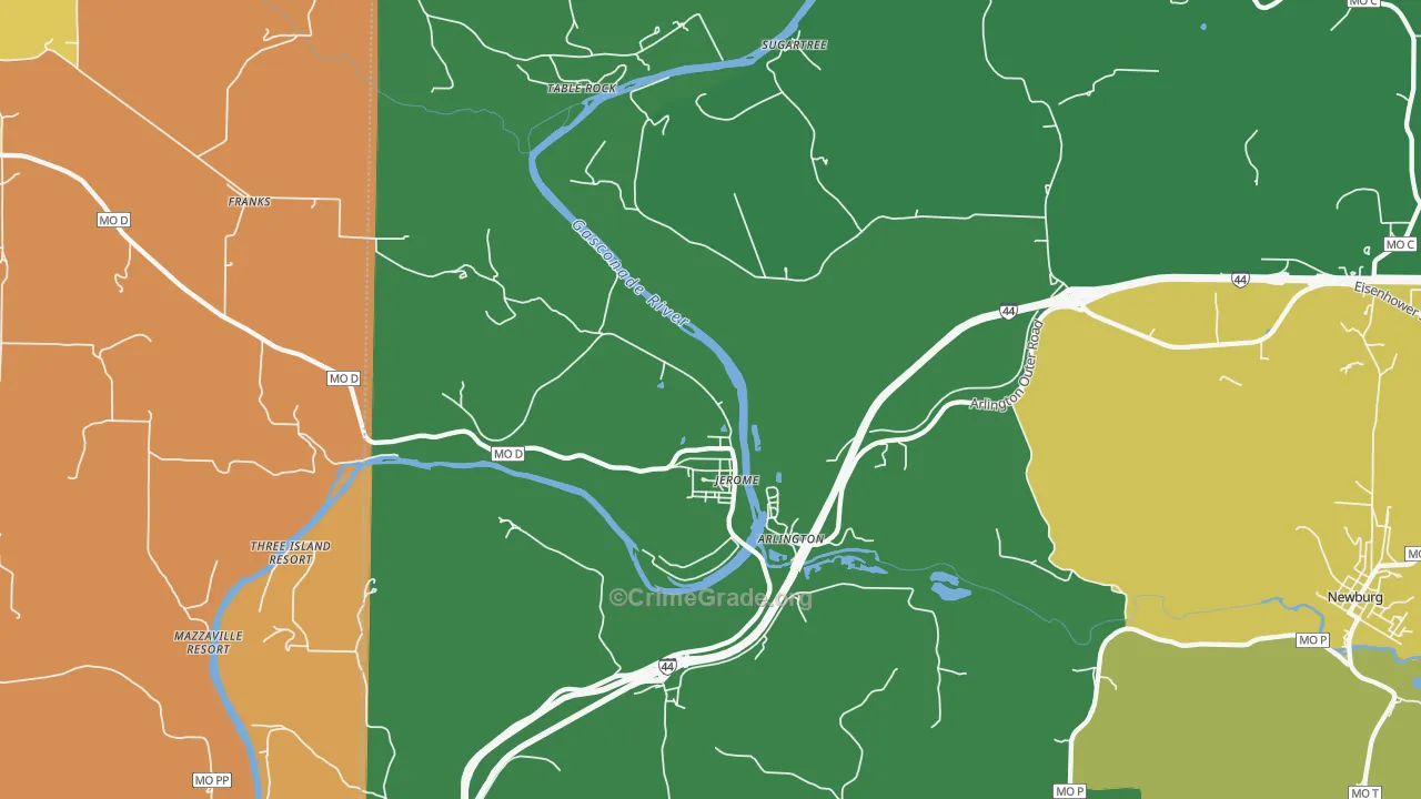 Jerome, MO Map of Assault Rates