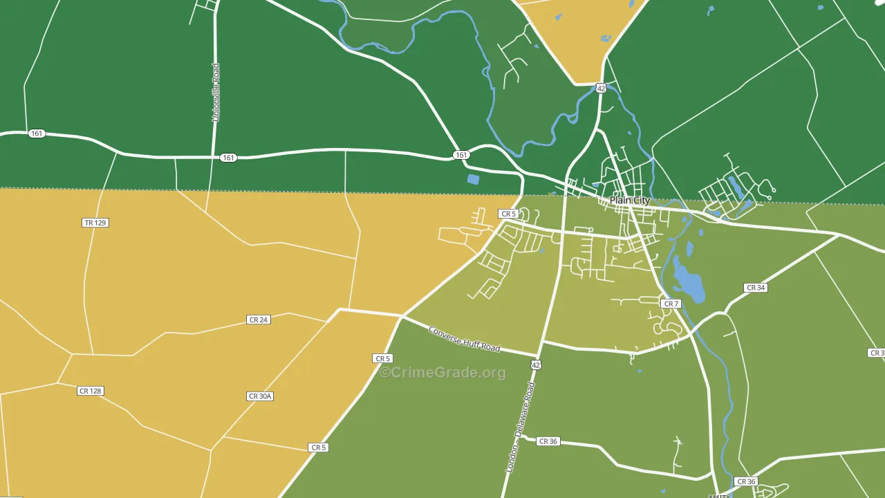 Jerome, OH Map of Assault Rates