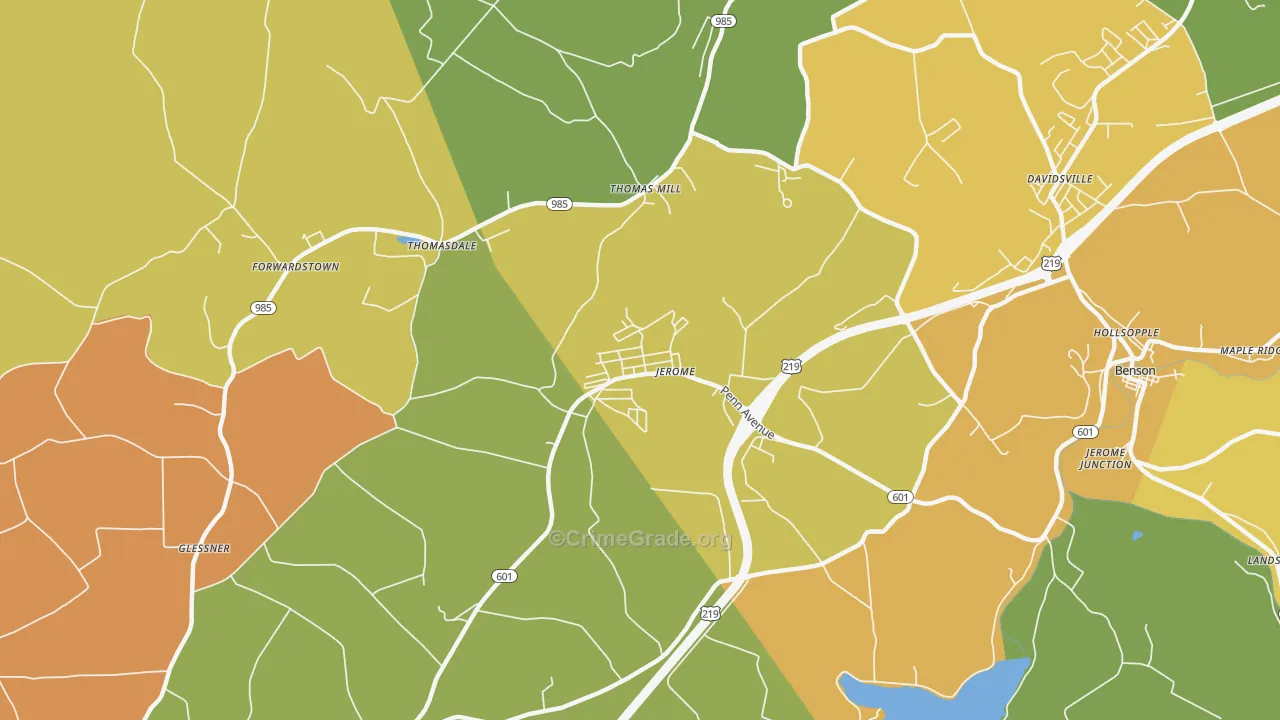 Jerome, PA Map of Assault Rates