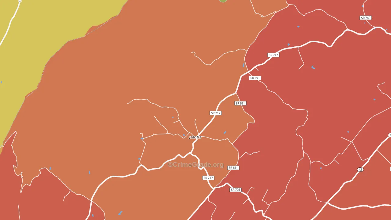 Jerome, VA Map of Assault Rates