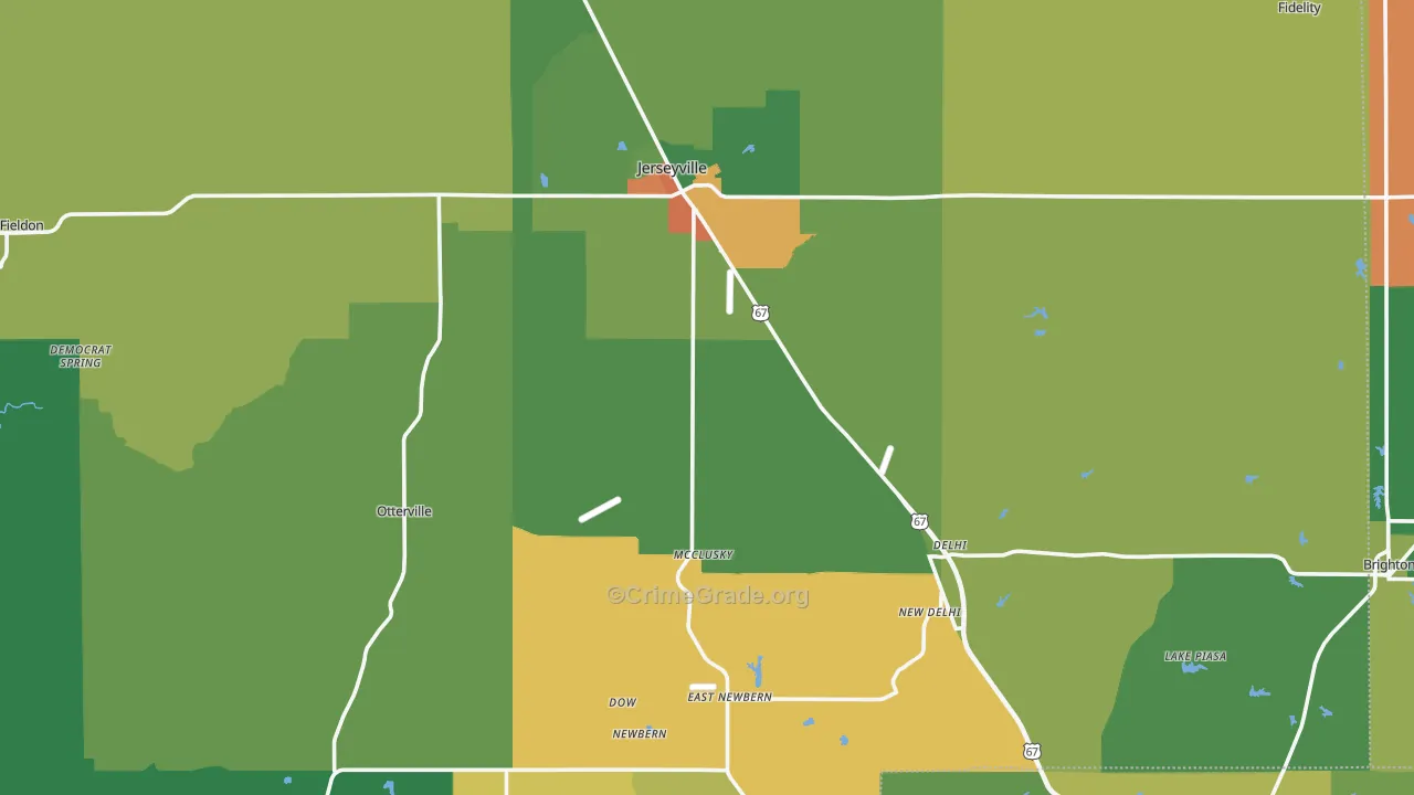 Jersey County, IL Map of Assault Rates