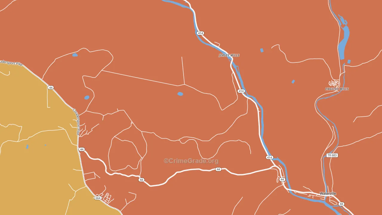 Jersey Mills, PA Map of Assault Rates